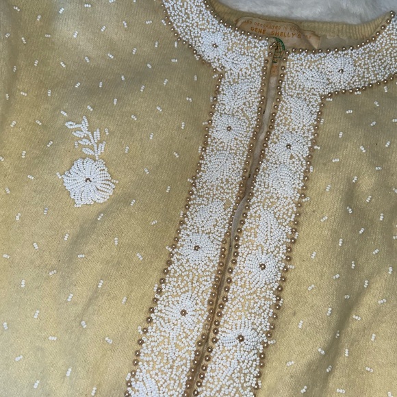 Vintage Gene Shelly Hand Beaded Angora Sweater - Picture 2 of 14